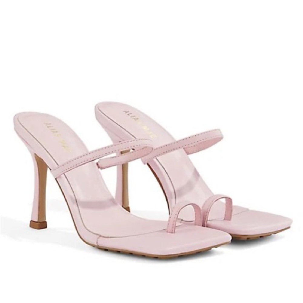 Alias Mae Lena Minimalist Square Toe Heel Pink Sandal